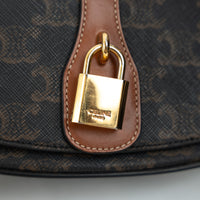 Celine Brown Monogram Canvas Triomphe Tabou Shoulder Bag