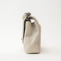 Saint Laurent Cream Chevron Quilted Leather Matelasse Medium College bag