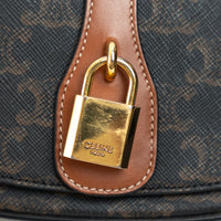 Celine Brown Monogram Canvas Triomphe Tabou Shoulder Bag