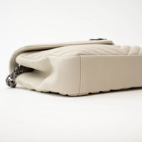 Saint Laurent Cream Chevron Quilted Leather Matelasse Medium College bag