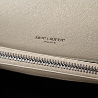 Saint Laurent Cream Chevron Quilted Leather Matelasse Medium College bag