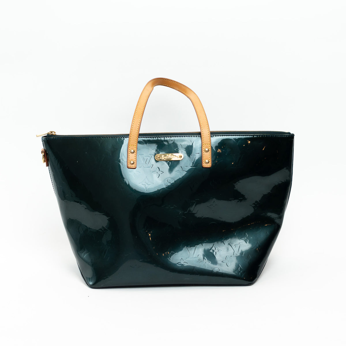 Louis Vuitton Green Vernis Monogram Leather Bellevue GM Tote