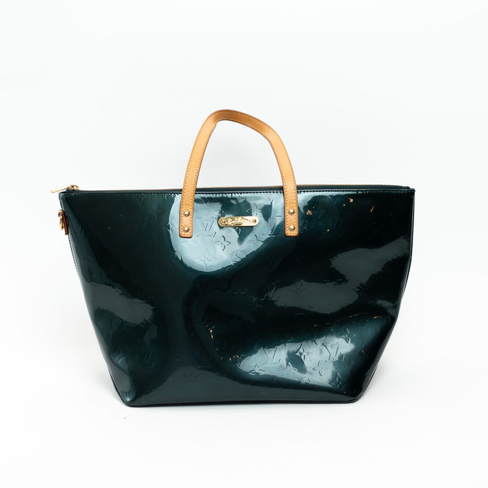 Louis Vuitton Green Vernis Monogram Leather Bellevue GM Tote