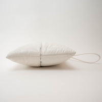 Bottega Veneta White High Gloss Grained Leather Maxi Padded Intrecciato Clutch