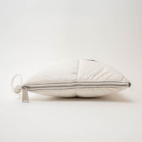 Bottega Veneta White High Gloss Grained Leather Maxi Padded Intrecciato Clutch