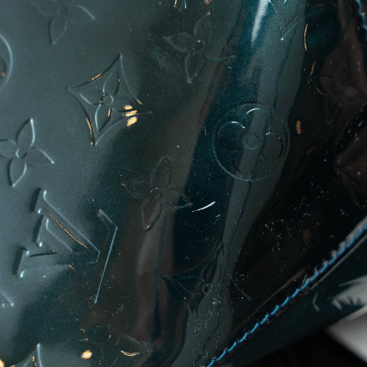 Louis Vuitton Green Vernis Monogram Leather Bellevue GM Tote