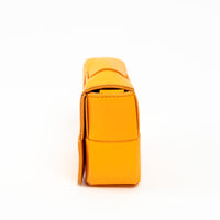 Bottega Veneta Orange Leather Intreccio Mini Cassette Bag