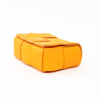Bottega Veneta Orange Leather Intreccio Mini Cassette Bag