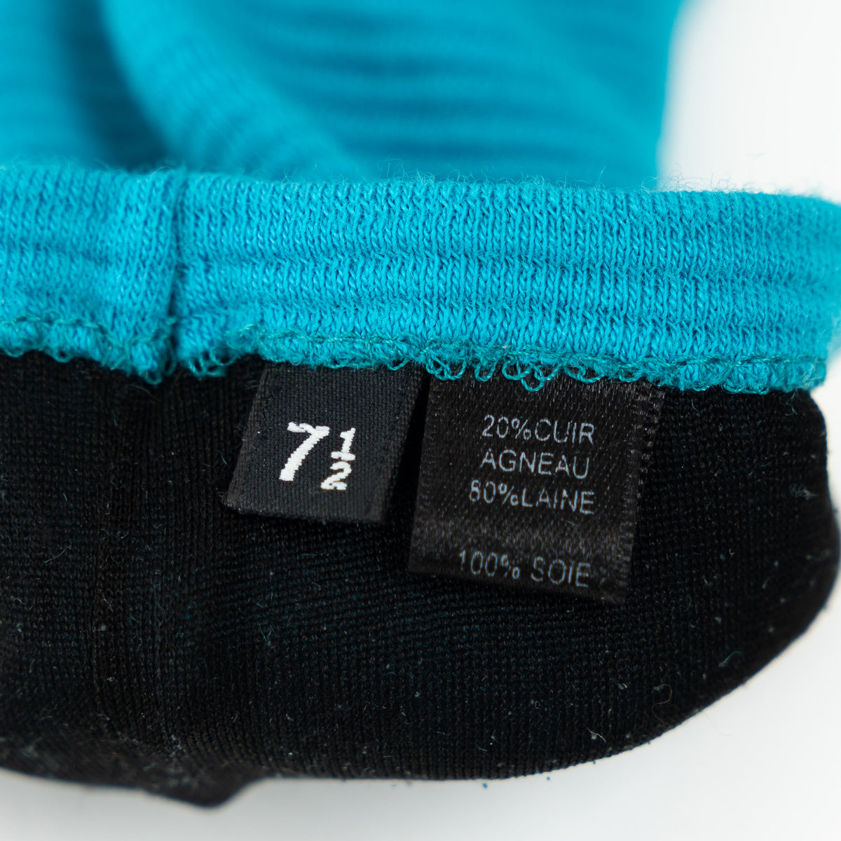 Pre-Loved Chanel ™ Blue Wool and Leather Elbow Gloves Size 7.5