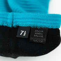 Pre-Loved Chanel ™ Blue Wool and Leather Elbow Gloves Size 7.5