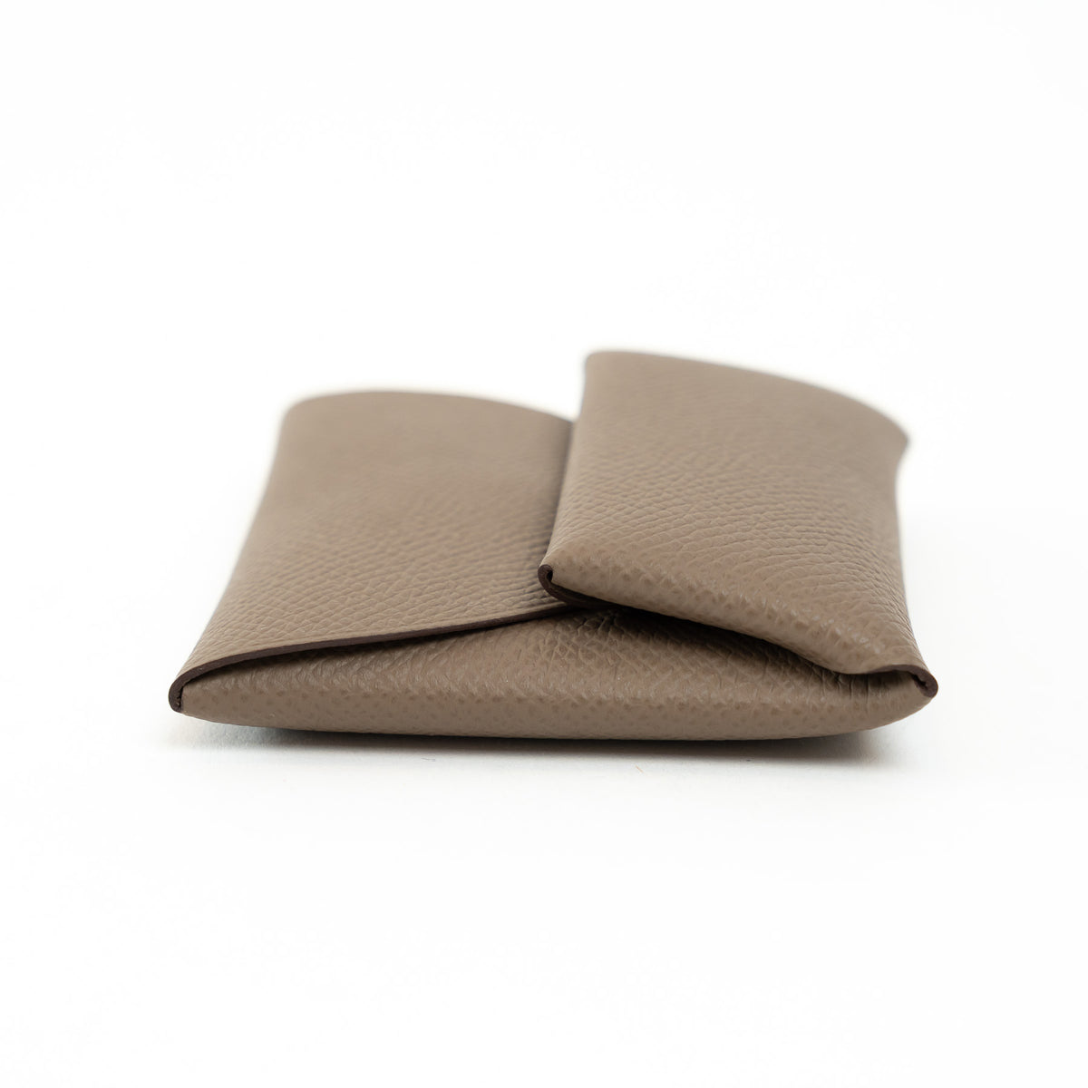 Hermes Etoupe Epsom Leather Bastia Coin Pouch