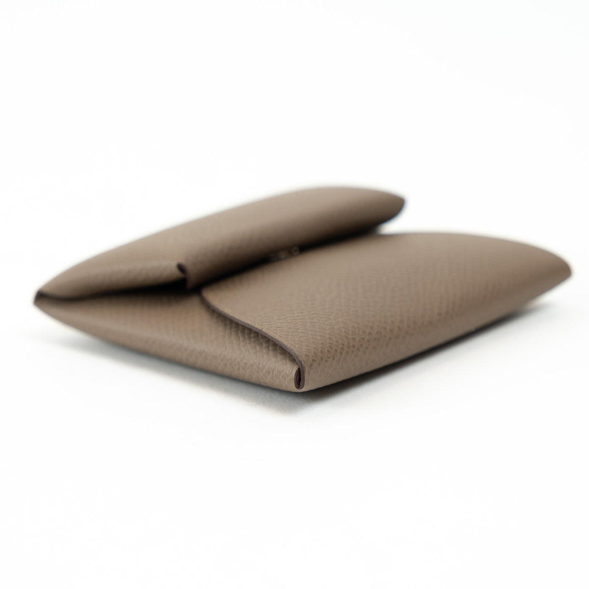 Hermes Etoupe Epsom Leather Bastia Coin Pouch