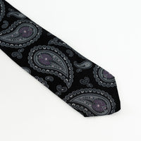 Etro Black Silk Paisley Tie