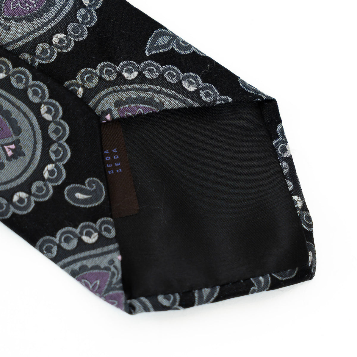 Etro Black Silk Paisley Tie