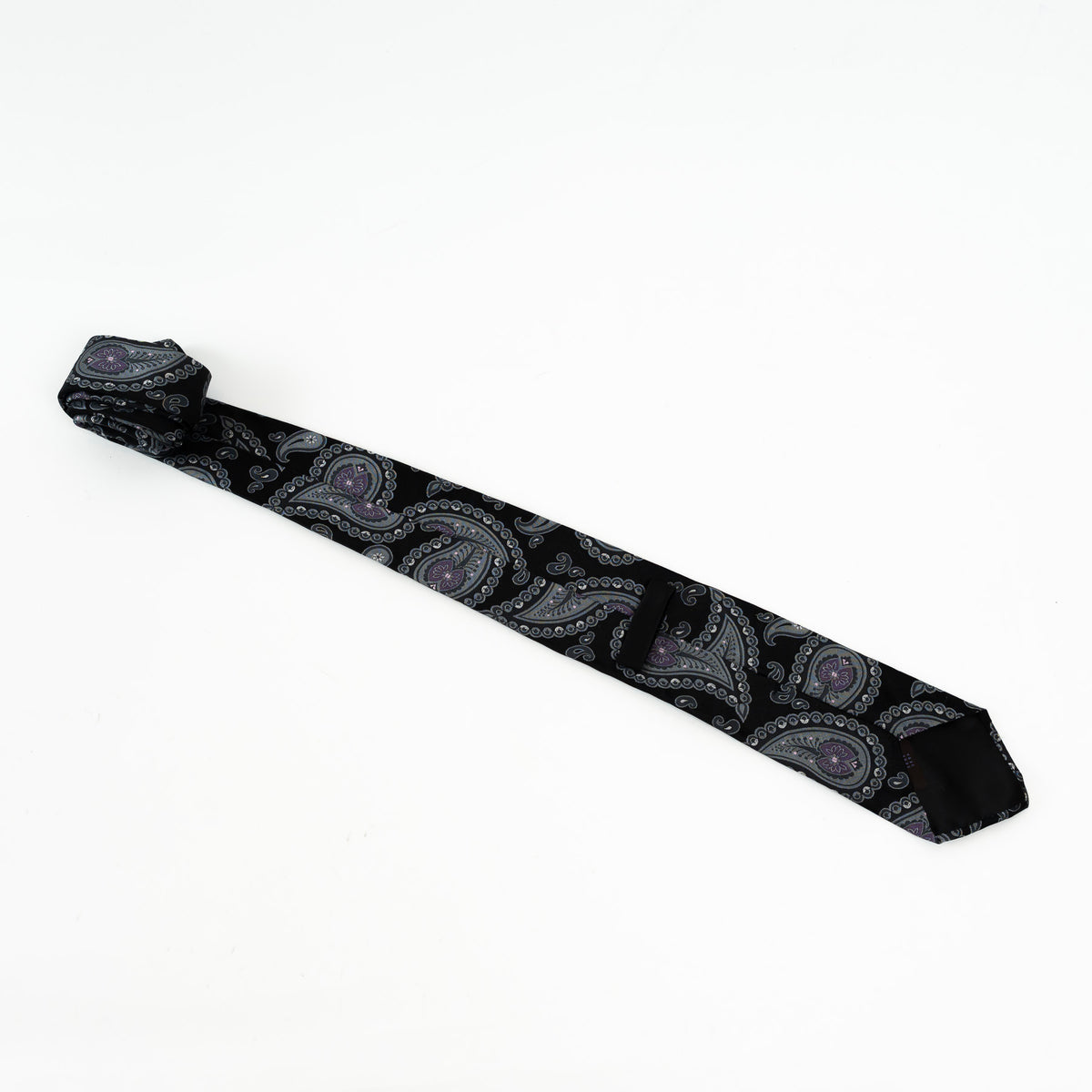 Etro Black Silk Paisley Tie