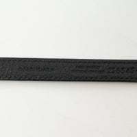 Balenciaga Grey Grained Leather Gold Buckle Bracelet Size L