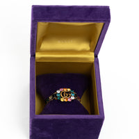 Gucci Multicolor Crystal Gold Marmont Leather Bracelet