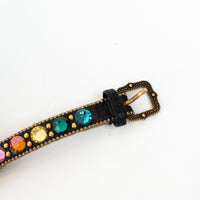 Gucci Multicolor Crystal Gold Marmont Leather Bracelet