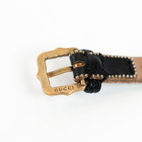 Gucci Multicolor Crystal Gold Marmont Leather Bracelet