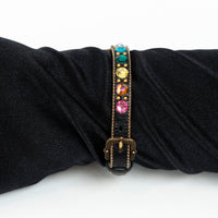 Gucci Multicolor Crystal Gold Marmont Leather Bracelet