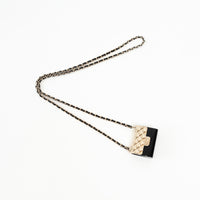 Pre-Loved Chanel™ Gold Tone Black Flap Bag Necklace