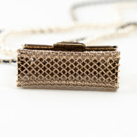 Pre-Loved Chanel™ Gold Tone Faux Pearl Flap Bag Necklace