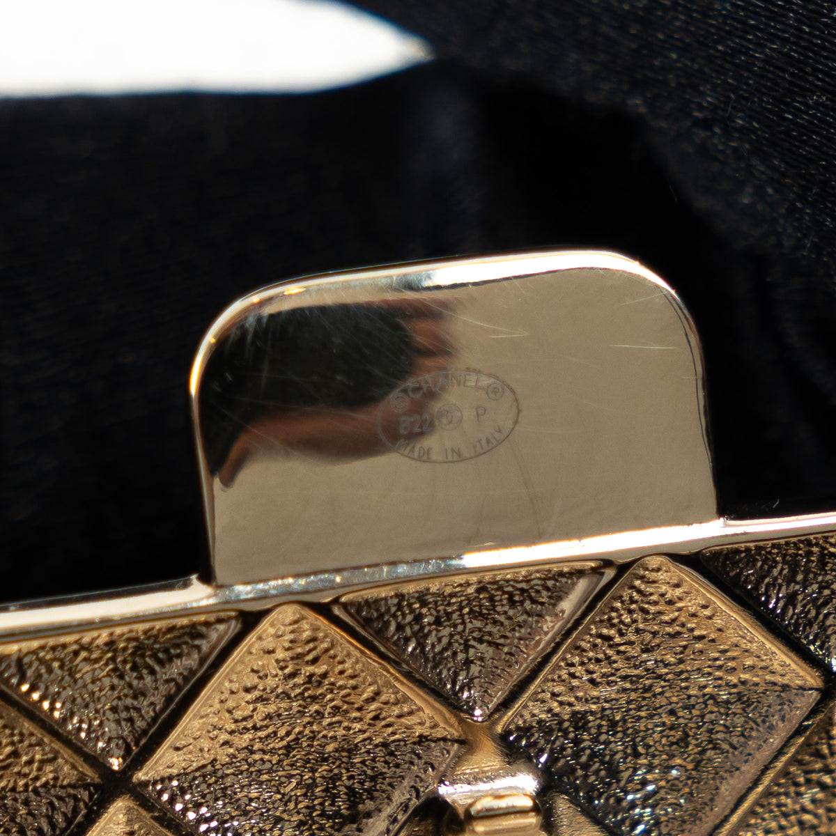 Pre-Loved Chanel™ Gold Tone Faux Pearl Flap Bag Necklace