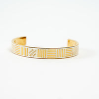 Louis Vuitton Gold Damier Print Enamel Bracelet Size M