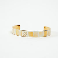 Louis Vuitton Gold Damier Print Enamel Bracelet Size M