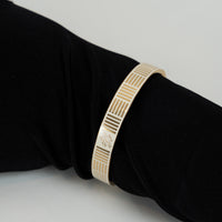 Louis Vuitton Gold Damier Print Enamel Bracelet Size M