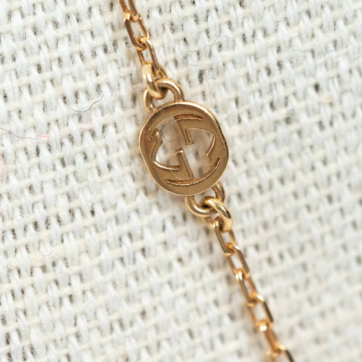 Gucci 18k Yellow Gold Interlocking G Necklace with Gemstones