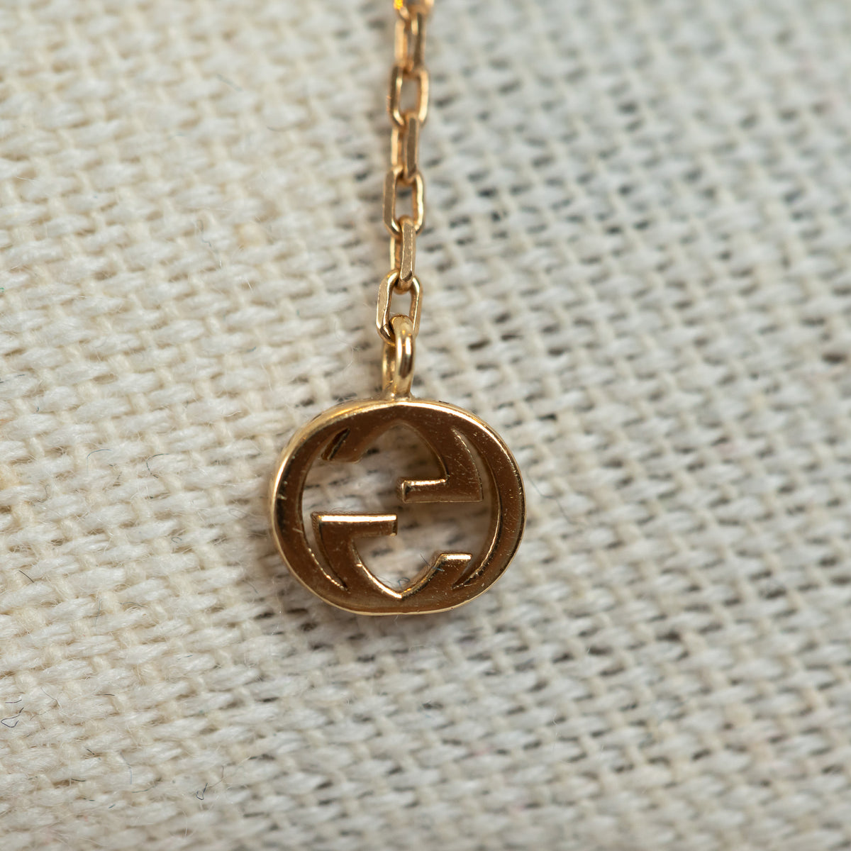 Gucci 18k Yellow Gold Interlocking G Necklace with Gemstones