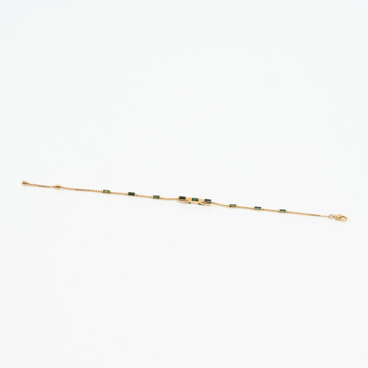 Gucci 18k Gold Link to Love Bracelet with Green Tourmaline