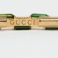 Gucci 18k Gold Link to Love Bracelet with Green Tourmaline