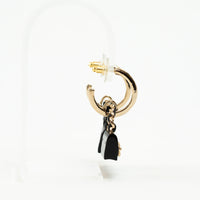 Pre-Loved Chanel™ Gold Tone Black Flap Bag Earring