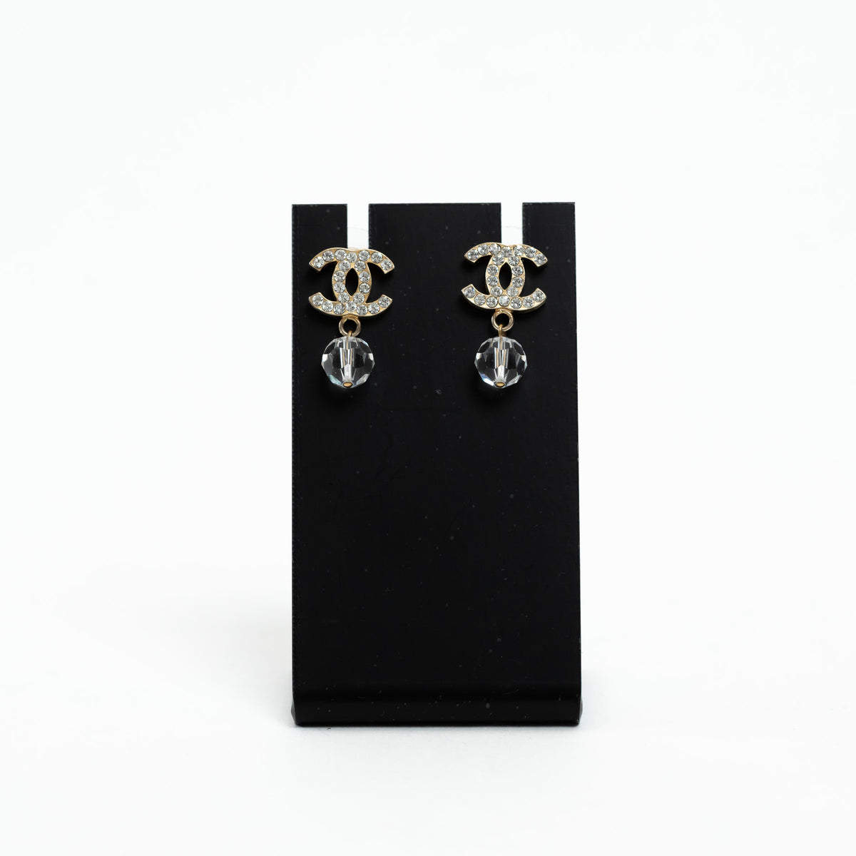 Pre-Loved Chanel™ Gold Tone Crystal Drop Earrings