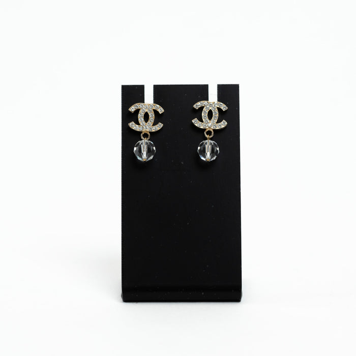 Pre-Loved Chanel™ Gold Tone Crystal Drop Earrings