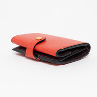 Burberry Red Grained Leather Bifold Wallet