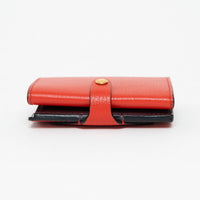 Burberry Red Grained Leather Bifold Wallet