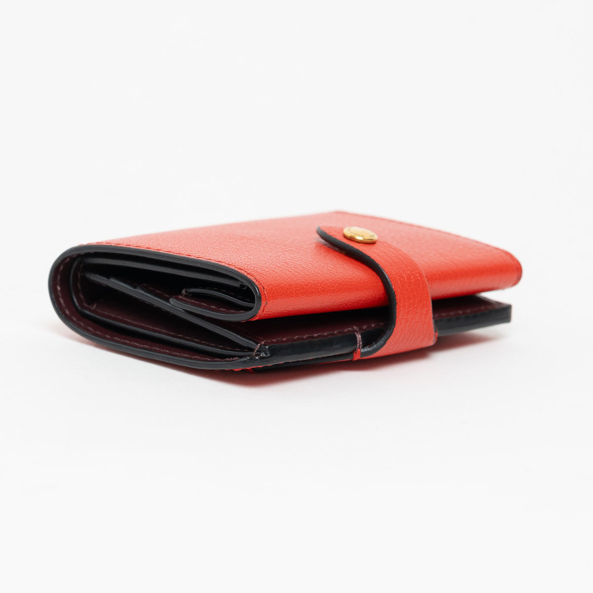 Burberry Red Grained Leather Bifold Wallet