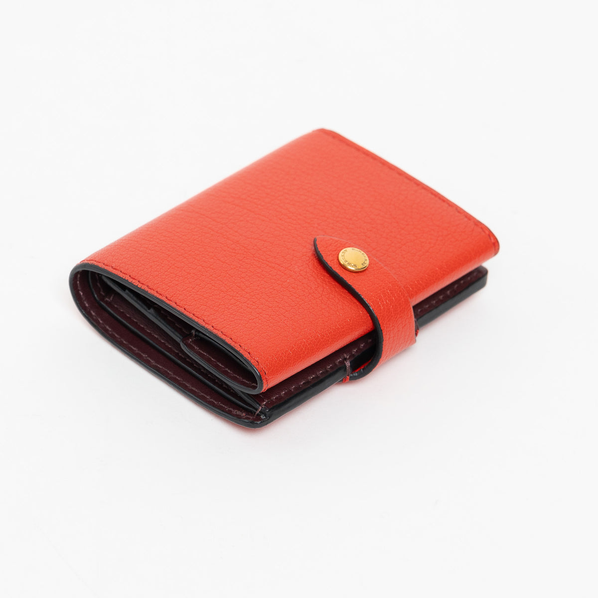 Burberry Red Grained Leather Bifold Wallet