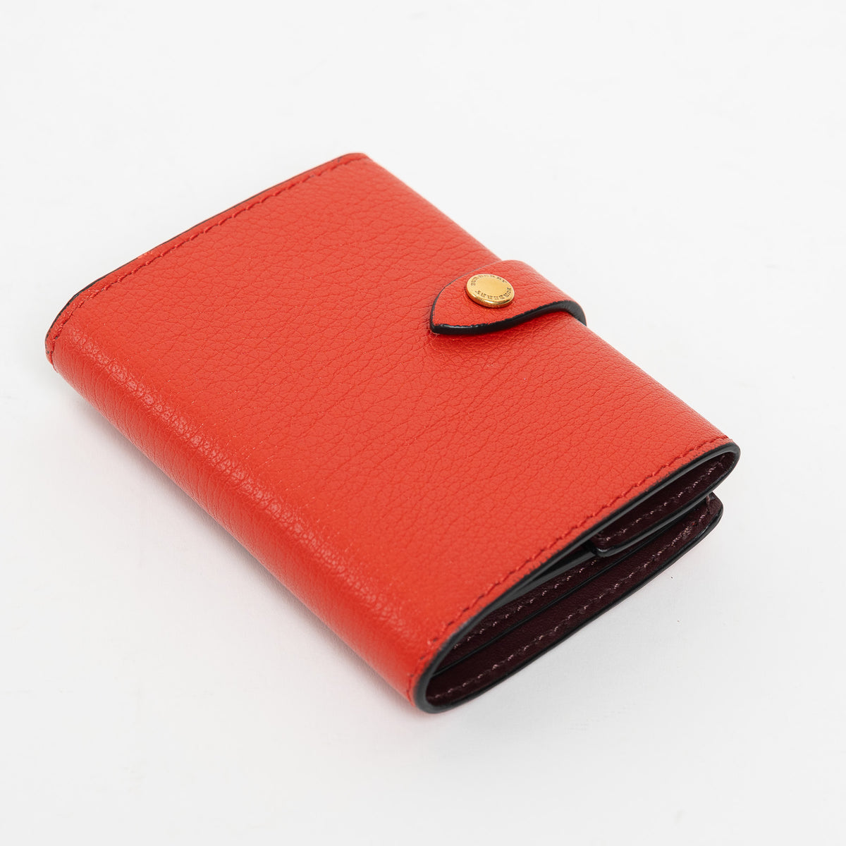 Burberry Red Grained Leather Bifold Wallet