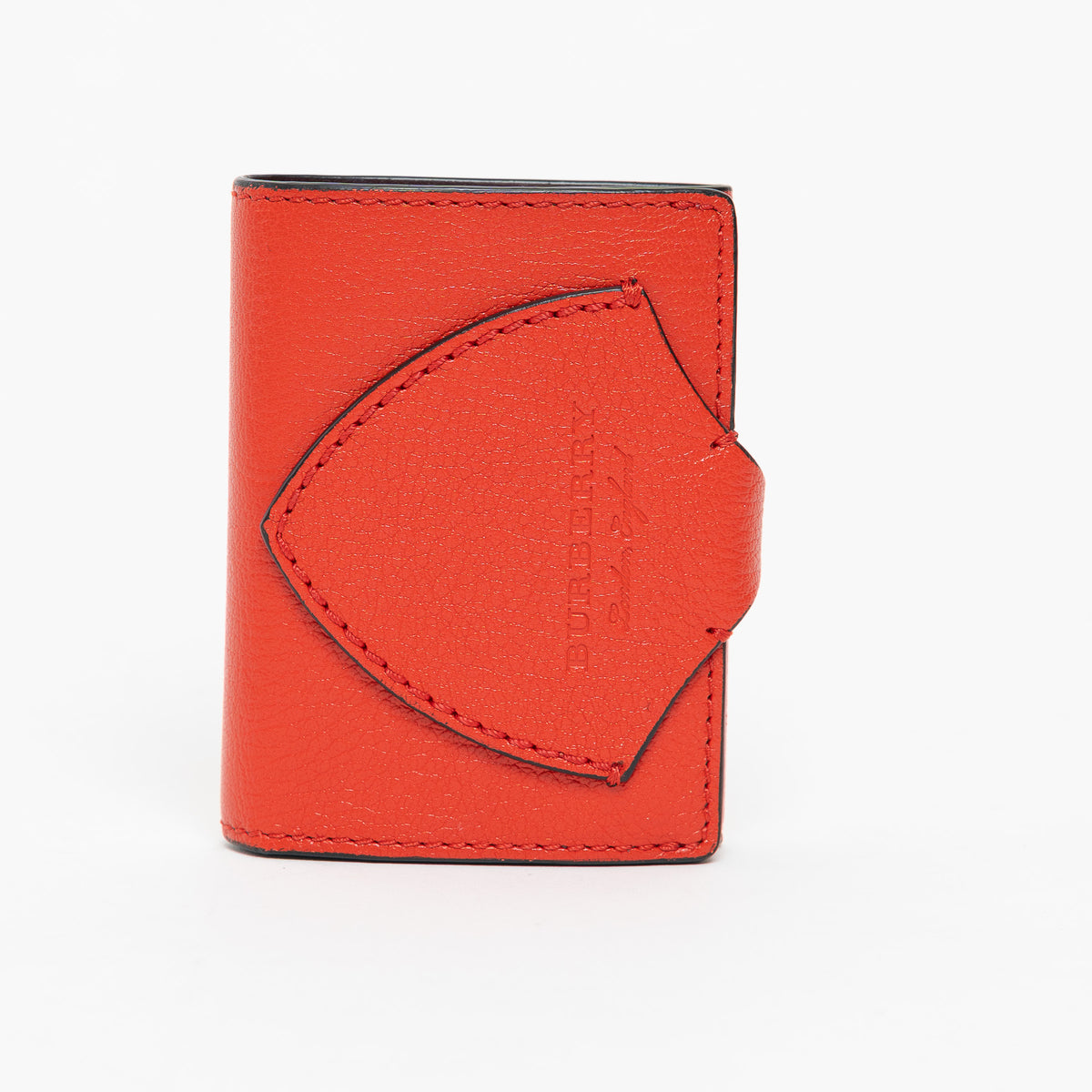 Burberry Red Grained Leather Bifold Wallet