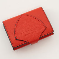 Burberry Red Grained Leather Bifold Wallet