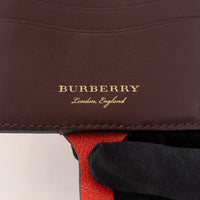 Burberry Red Grained Leather Bifold Wallet