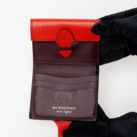 Burberry Red Grained Leather Bifold Wallet