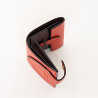 Burberry Red Grained Leather Bifold Wallet