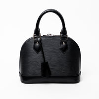 Louis Vuitton Black Epi Leather BB Alma Handbag with Guitar Strap