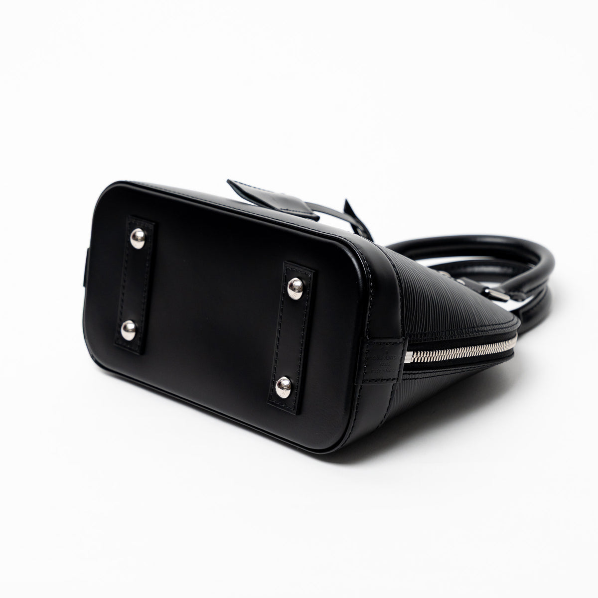 Louis Vuitton Black Epi Leather BB Alma Handbag with Guitar Strap