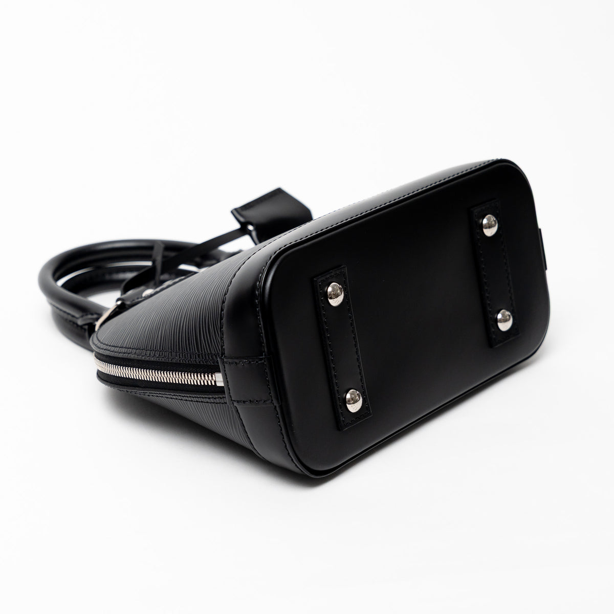 Louis Vuitton Black Epi Leather BB Alma Handbag with Guitar Strap